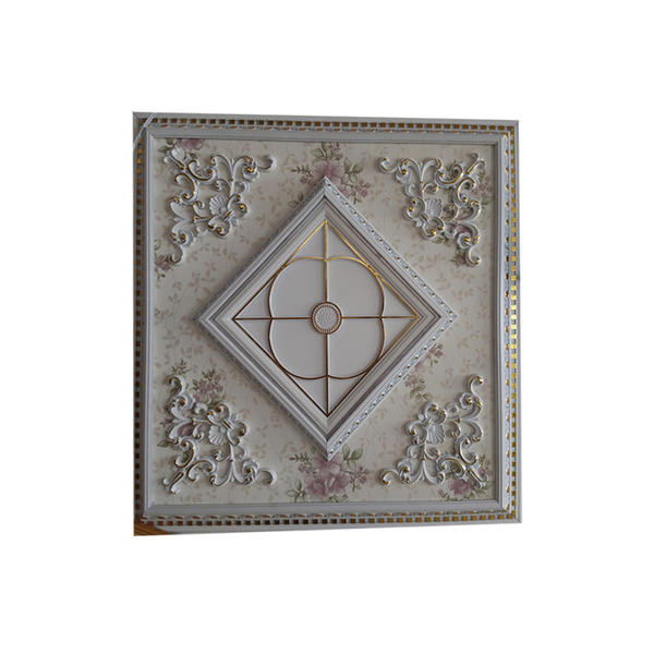 Beautifully Carved 100CM Square With LED Light PS Ceiling Decoration