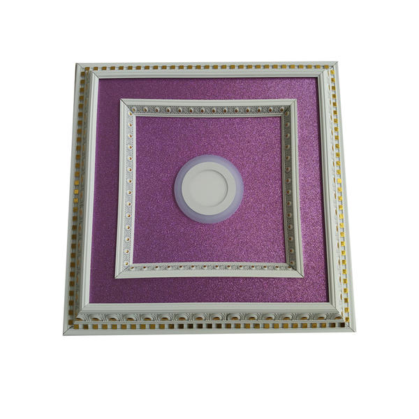 Purple Upper Medallion 60CM Square With LED Light PS Ceiling